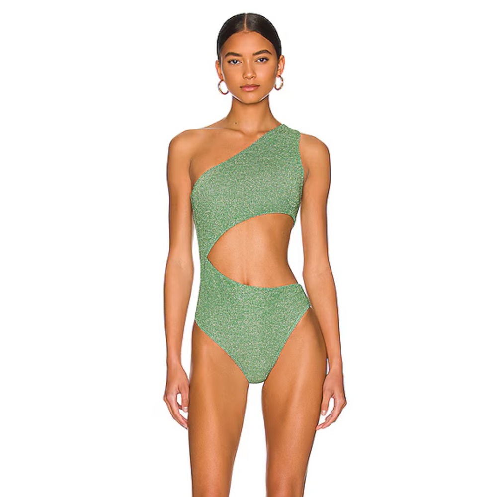 Beach Riot Sparkling Green Asymmetrical One Piece
